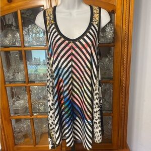 Vintage Brazilian Embellishes RARE Jungle Print Dress NWOT size M